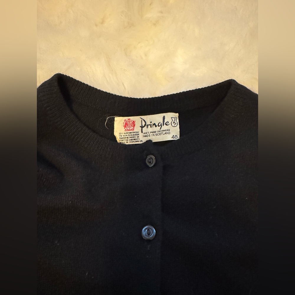 Vintage 100% cashmere black cardigan size small